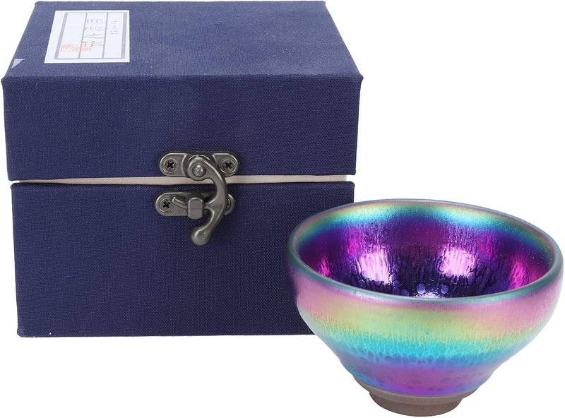 Topyond Ceramic Tea Cup Jianzhan Tenmoku Tea Bowl Handmade Porcelain Teacup Durability Easy to Clean Traditional Chinese Teaware Tea Ceremony Accessory Gift for Home Decoration - Image 1