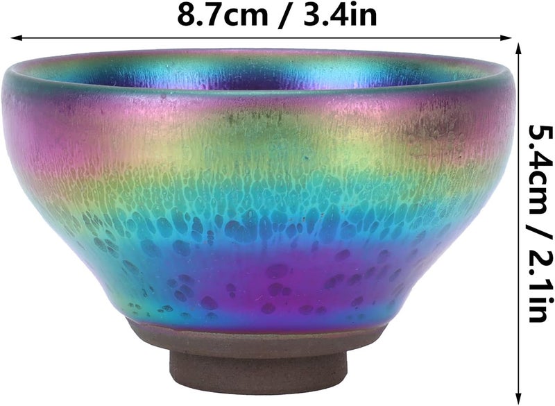 Topyond Ceramic Tea Cup Jianzhan Tenmoku Tea Bowl Handmade Porcelain Teacup Durability Easy to Clean Traditional Chinese Teaware Tea Ceremony Accessory Gift for Home Decoration - Image 5