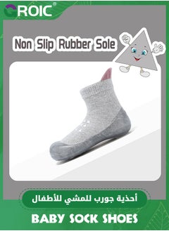 GROIC Baby Rubber Sole Non-Skid Walking Sock Shoes,Baby Shoes&Sneakers,Gifts for Newborn Infants,Baby Sock Shoes,Slip Indoor Floor Slipper,Walking Trainers Shoes for Baby(Gray)  - Image 5
