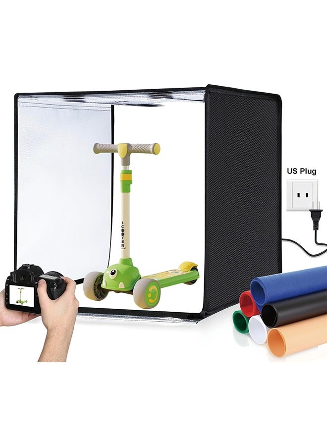 PULUZ PULUZ 60cm/24'' Light Box Photography,Large Photo Studio Light Box Professional Dimmable with 120 LED Beads CRI≥95 Photo Booth Shooting Tent Kit with 6 Color Backdrops for Product Photography  - Image 1