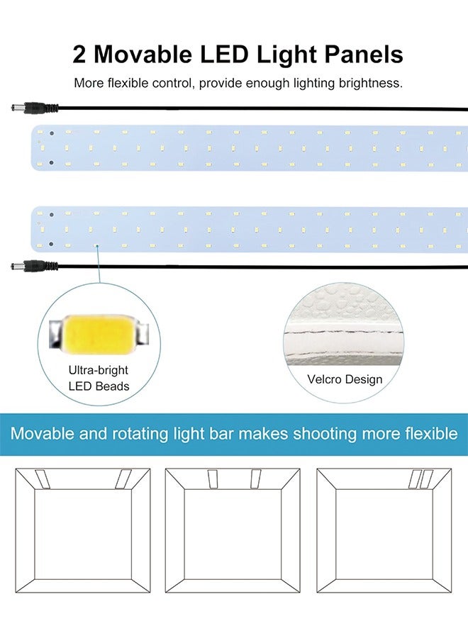 PULUZ PULUZ 60cm/24'' Light Box Photography,Large Photo Studio Light Box Professional Dimmable with 120 LED Beads CRI≥95 Photo Booth Shooting Tent Kit with 6 Color Backdrops for Product Photography  - Image 4