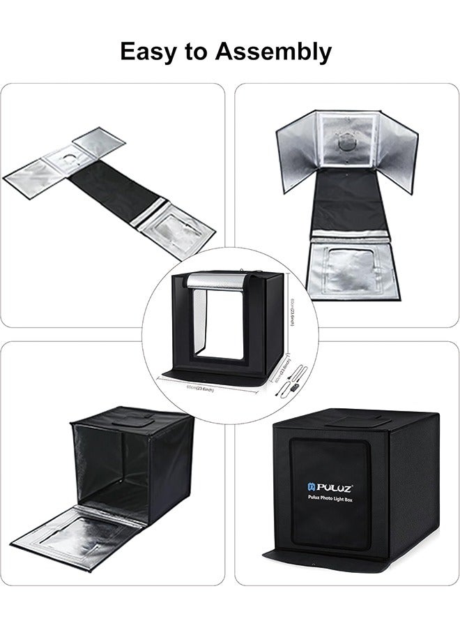 PULUZ PULUZ 60cm/24'' Light Box Photography,Large Photo Studio Light Box Professional Dimmable with 120 LED Beads CRI≥95 Photo Booth Shooting Tent Kit with 6 Color Backdrops for Product Photography  - Image 5