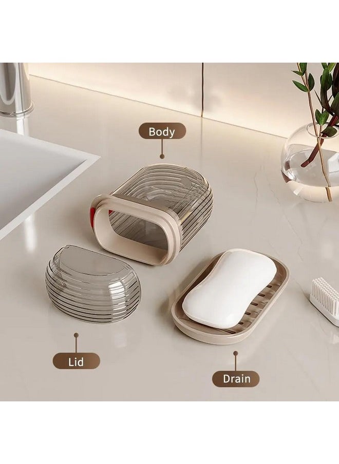 Qshare - Qshare Travel Soap Box - Plastic Transparent Waterproof Portable Soap Dish Box for Travel, Camping & Outdoor, Leakproof Soap Box Case with Lid Draining Soap Bar Holder Dish Container(2 Pcs) - Image 1