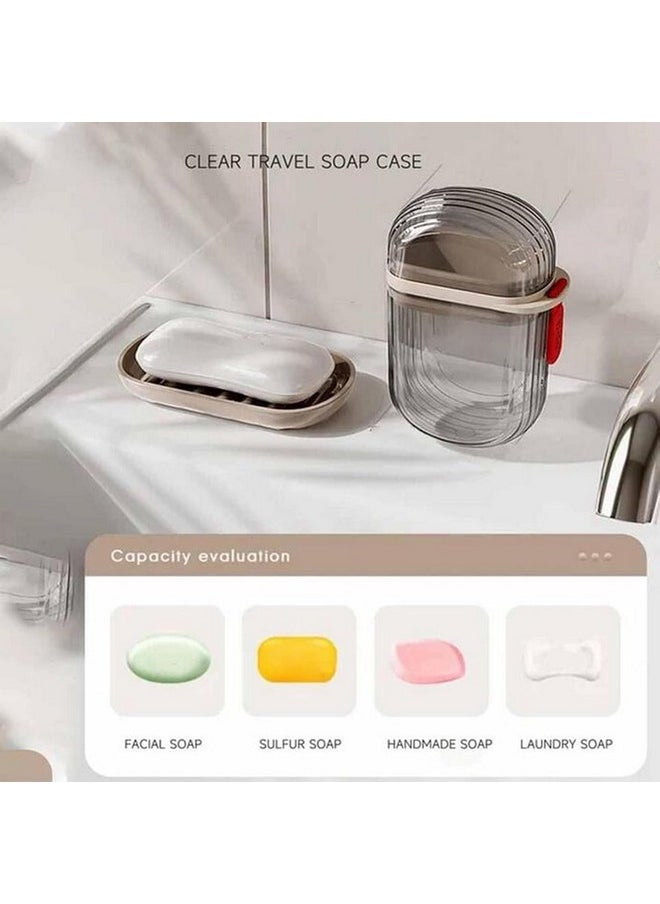 Qshare - Qshare Travel Soap Box - Plastic Transparent Waterproof Portable Soap Dish Box for Travel, Camping & Outdoor, Leakproof Soap Box Case with Lid Draining Soap Bar Holder Dish Container(2 Pcs) - Image 1