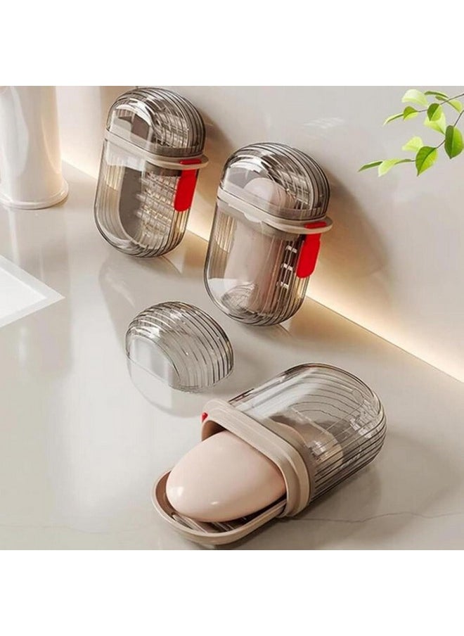 Qshare - Qshare Travel Soap Box - Plastic Transparent Waterproof Portable Soap Dish Box for Travel, Camping & Outdoor, Leakproof Soap Box Case with Lid Draining Soap Bar Holder Dish Container(2 Pcs) - Image 1