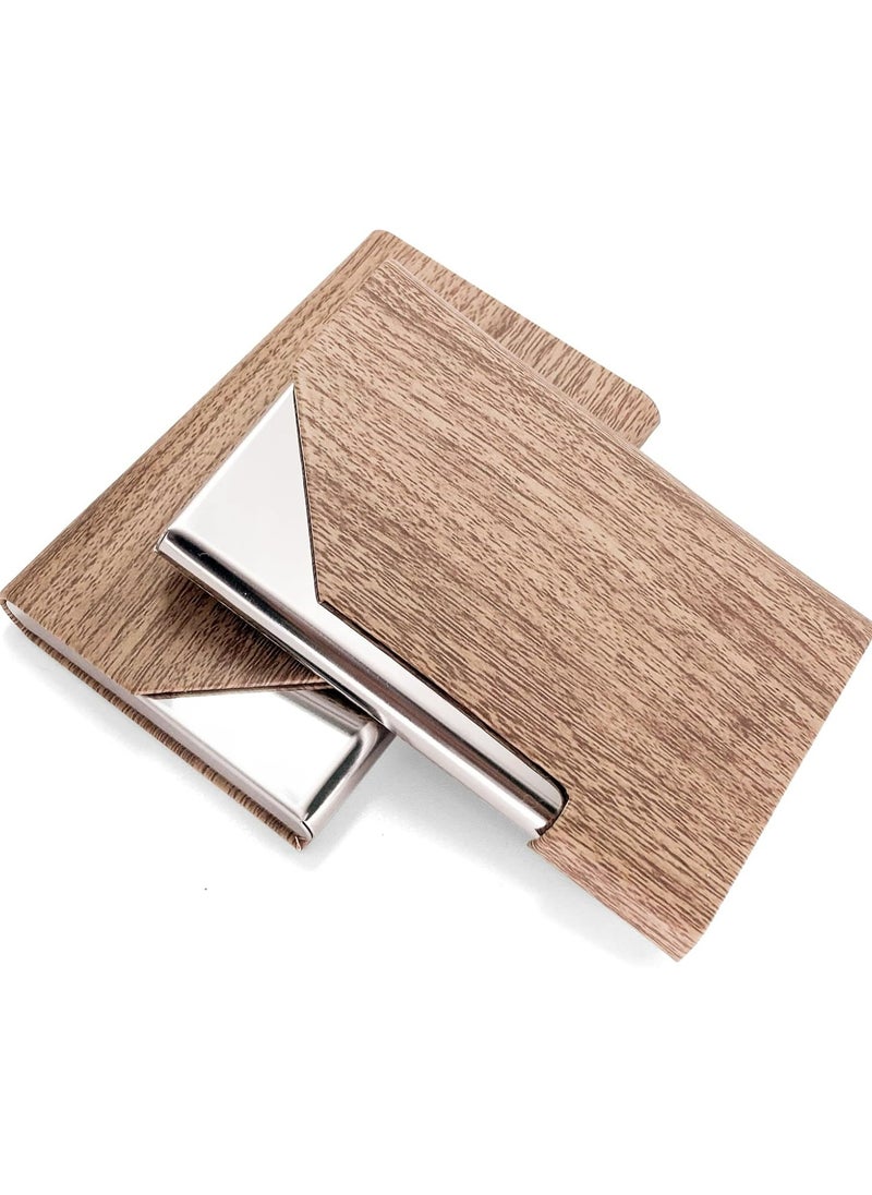 Oasisgalore 2-Pack Slim Business Card Holders for Men and Women - Stylish and Portable Card Cases  - Image 1