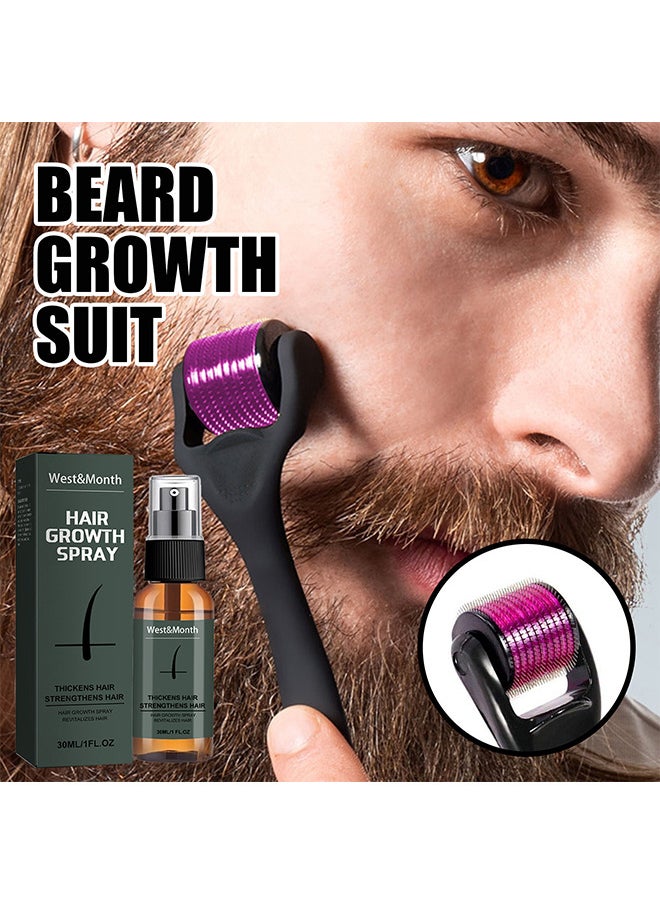 West&Month Beard Growth And Hair Regrowth Spray 30 ML With MicroNeedle Roller  - Image 4