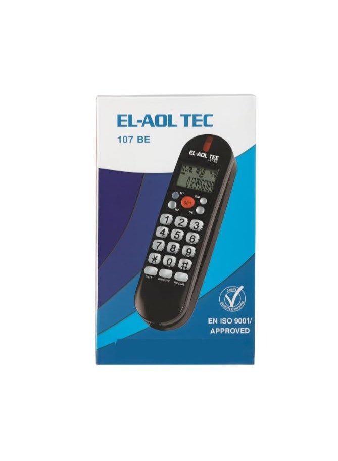 EL-Adl.Tec 107BE Corded Landline Phone, Digital Screen - Black - Image 5