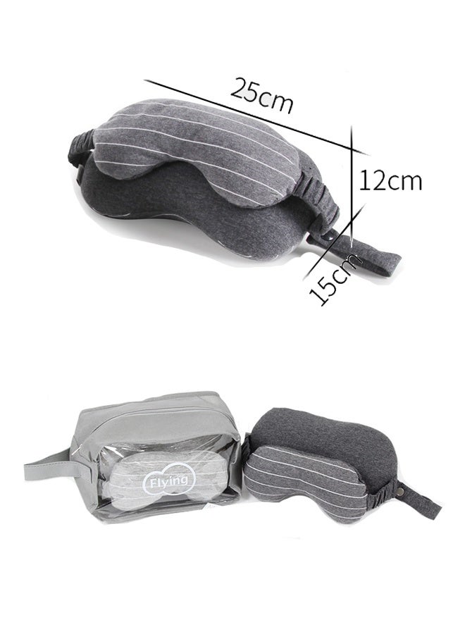 2 In 1 Eye Mask And Neck Pillow，Travel Pillow，Sleeping Eye Mask，For Long Flights Plane, Office, Cars Sleeping & Rest（Grey） - Image 4