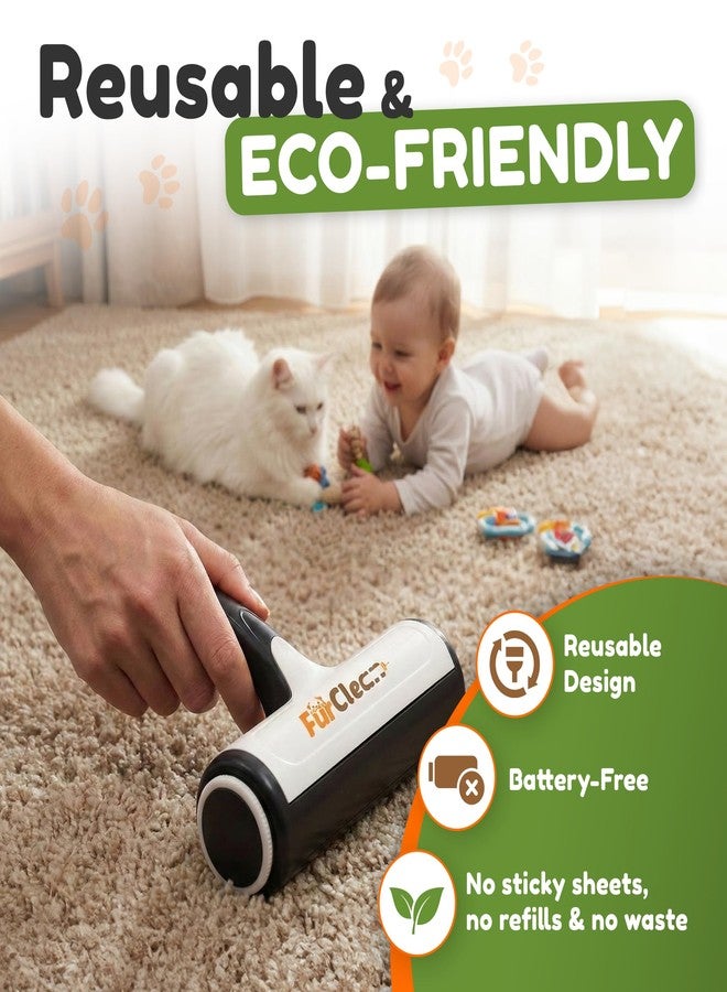 FurClean Pet Hair Removal Roller - Electrostatic Absorption Reusable Lint Rollers for Pet Hair - Cleaning Tool for Furniture, Couch and Carpet - Large Storage Compartment with Easy Disposal - Image 4