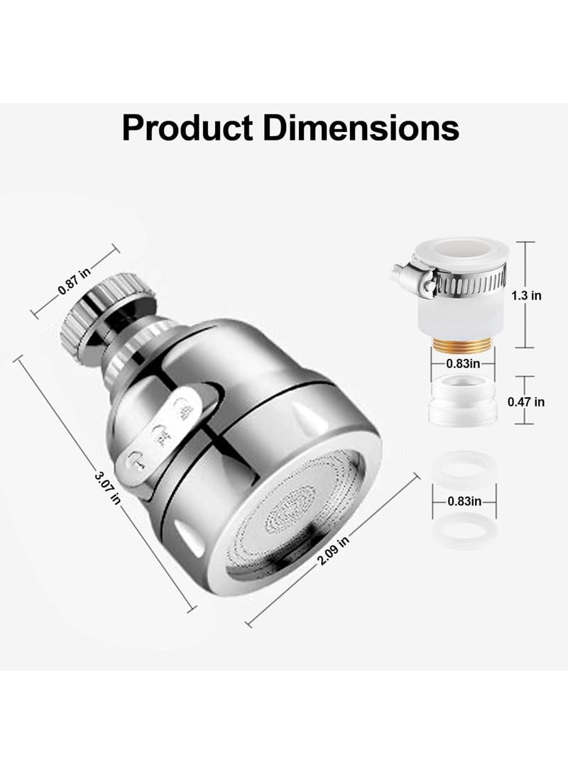 SYOSI Kitchen Faucet Head, 360° Swivel Faucet Extender with 3 Spray Modes, Universal Aluminum Adapter for Anti-Splash Water Flow, Easy Installation Kitchen Sink Accessory for Home and Restaurant - Image 3