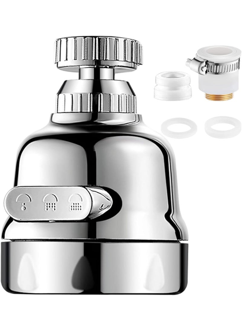 SYOSI Kitchen Faucet Head, 360° Swivel Faucet Extender with 3 Spray Modes, Universal Aluminum Adapter for Anti-Splash Water Flow, Easy Installation Kitchen Sink Accessory for Home and Restaurant - Image 1