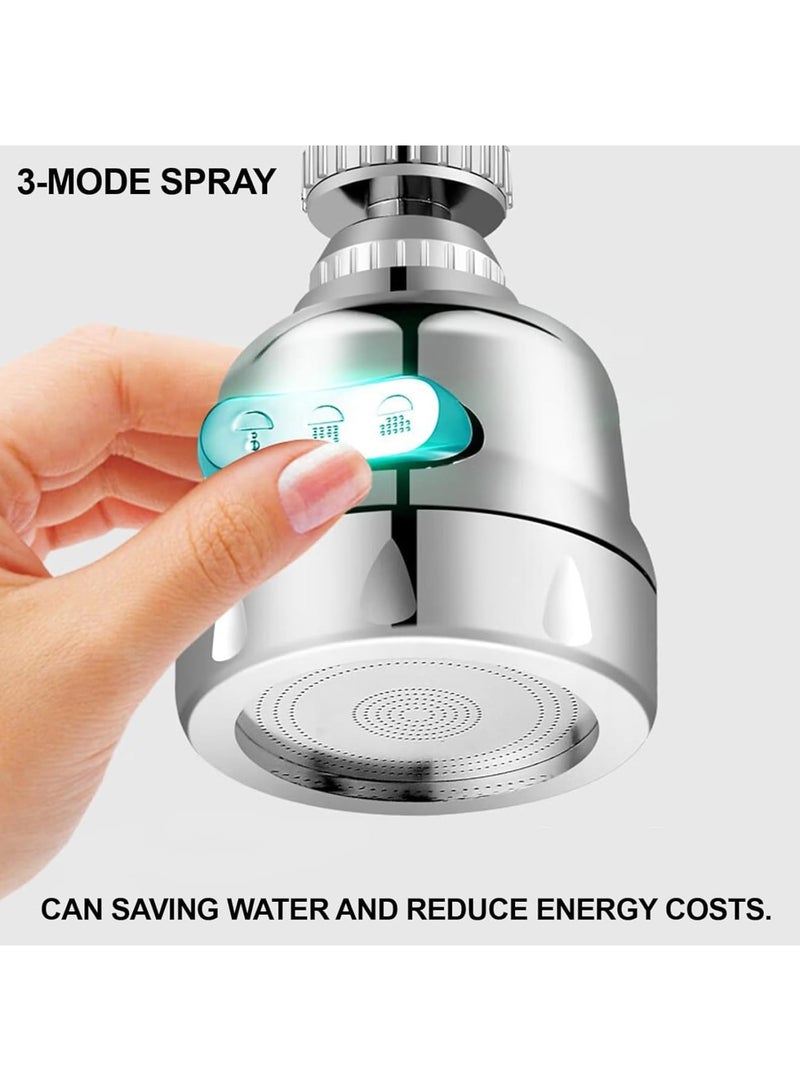 SYOSI Kitchen Faucet Head, 360° Swivel Faucet Extender with 3 Spray Modes, Universal Aluminum Adapter for Anti-Splash Water Flow, Easy Installation Kitchen Sink Accessory for Home and Restaurant - Image 5