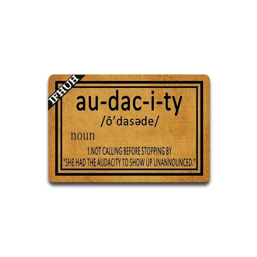 IFHUH حصيرة ترحيب مضحكة IFHUH تعريف الجرأة حصيرة مدخل أمامي حصيرة مطاطية غير قابلة للانزلاق حصيرة مضحكة سجادة داخلية وخارجية 236 بوصة عرض × 157 بوصة طول