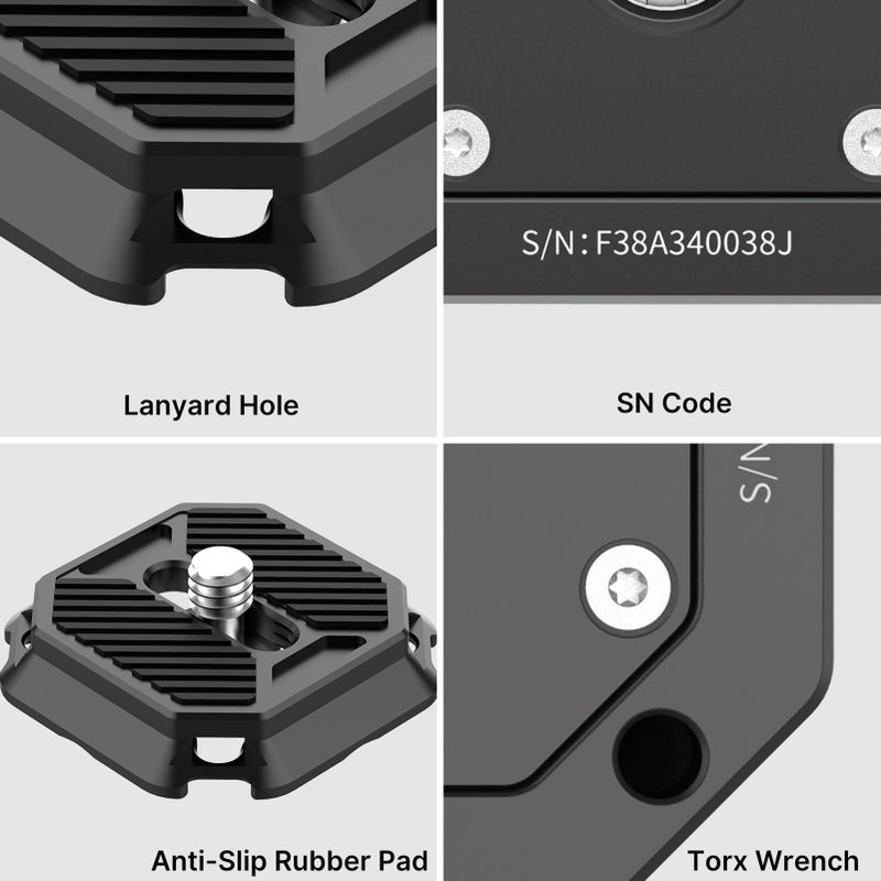FALCAM F38 Quick Release System with Quick Release Base Mount & Quick Release Plate for Tripod Head Aluminum Alloy 15kg Load Capaciy - Image 3