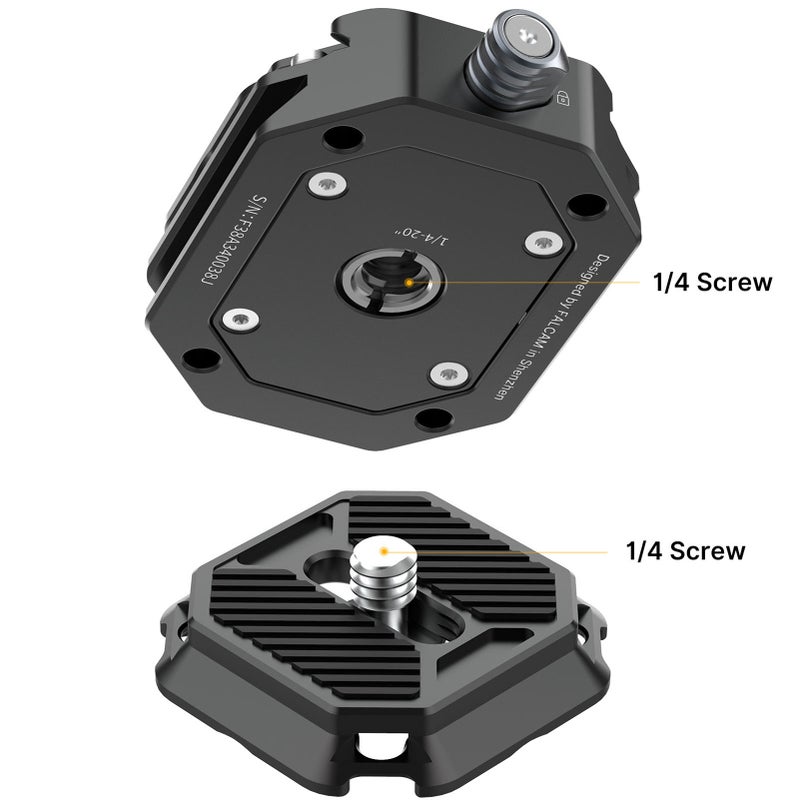 FALCAM F38 Quick Release System with Quick Release Base Mount & Quick Release Plate for Tripod Head Aluminum Alloy 15kg Load Capaciy - Image 2
