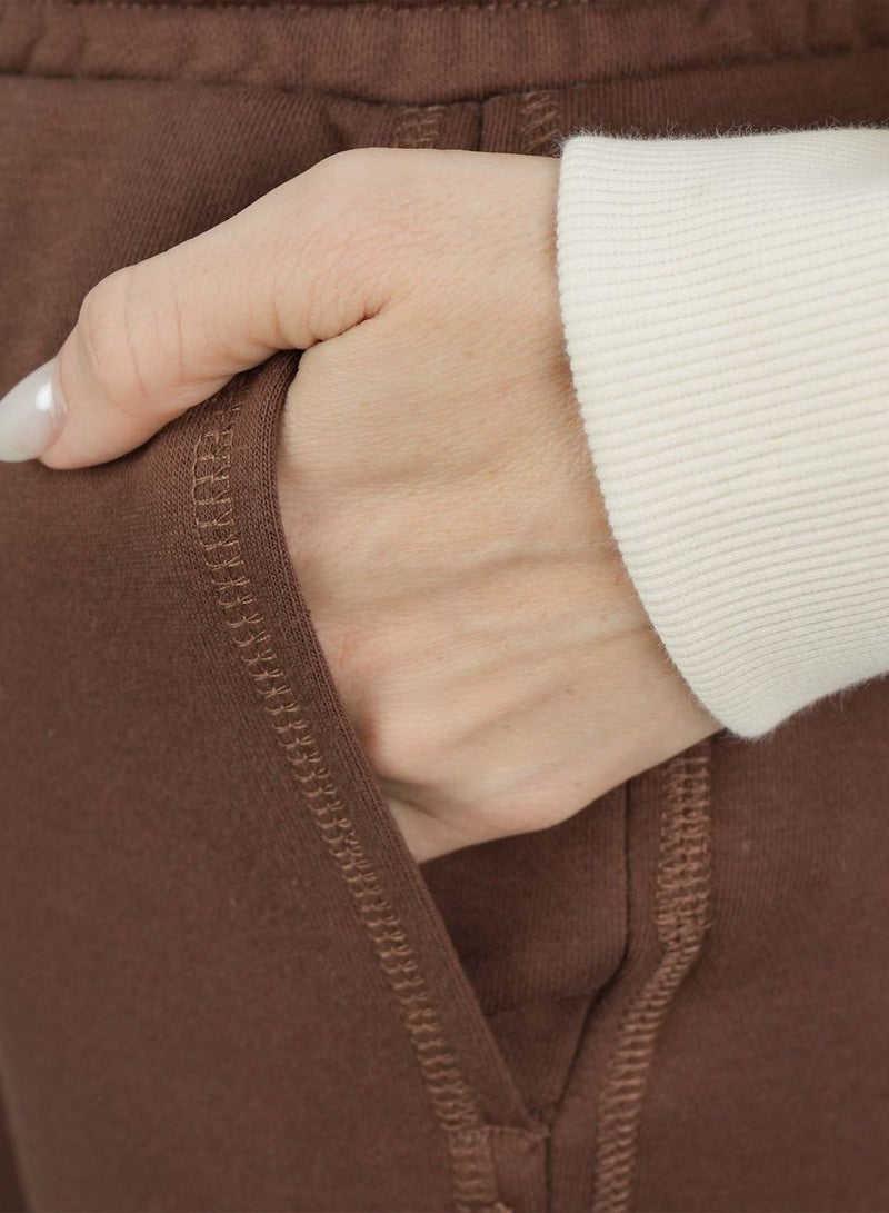 GIORDANO Women's Regular Fit Pants: French Terry, High Waist Comfort - Image 4