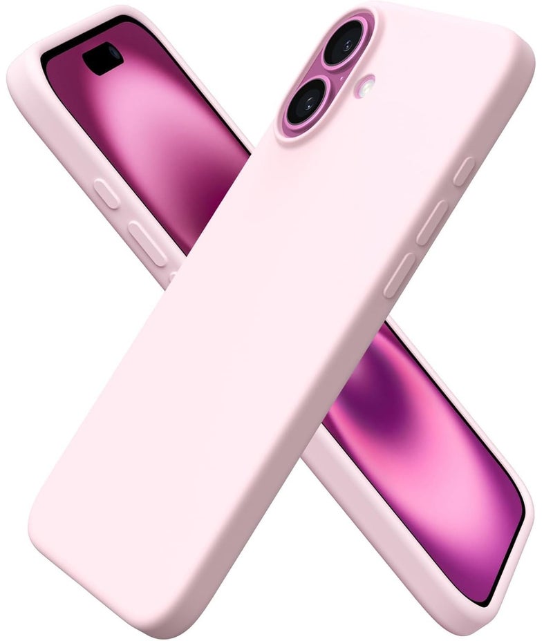 YoYoTech iPhone 16 Plus 6.7' 2024 Liquid Soft Silicone iPhone 16 Plus Cover with Inside Microfiber Lining Shockproof Gel Rubber Phone Case - Pink - Image 1