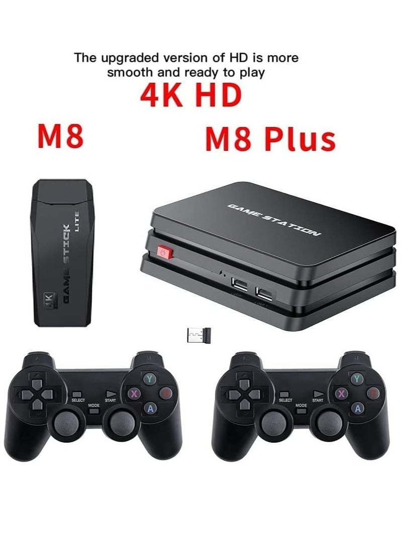 4K Games Wireless USB 10000 Console Classic Game Stick Mini Video Game Console 8 Bit Retro Controller HDMI Output Dual Player, Children Present