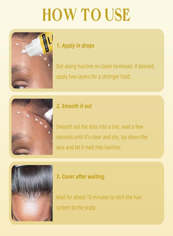 Mateplex Strong Hold Wig Glue for Lace Wigs，Hairpieces and Hair Extensions Waterproof Hair Bonding Adhesive Portable, Long Lasting and Invisible 20ml(0.7 fl oz), 2 pcs - Image 4