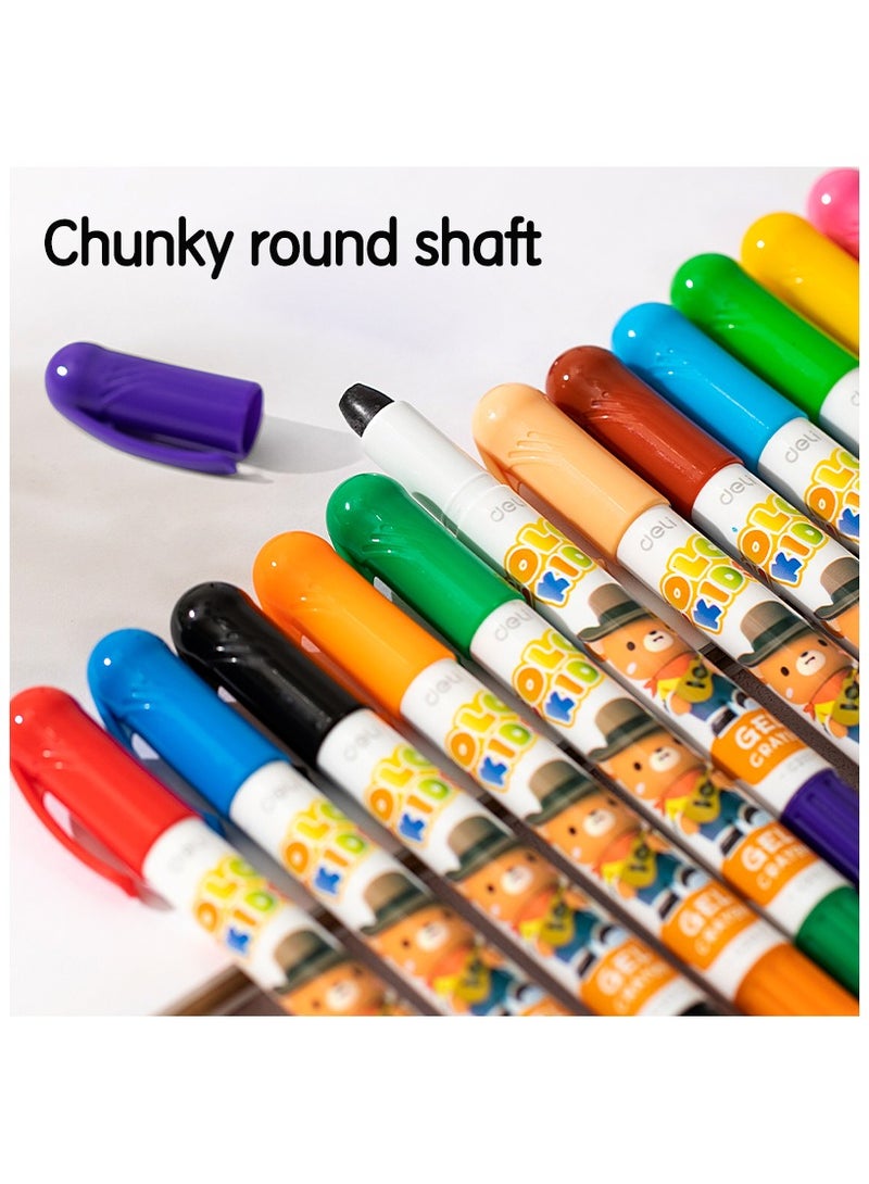 Deli Deli EC211-24 Gel Crayons Water-Soluble, 24 Colors – ideal for kids’ creative drawing - Image 5
