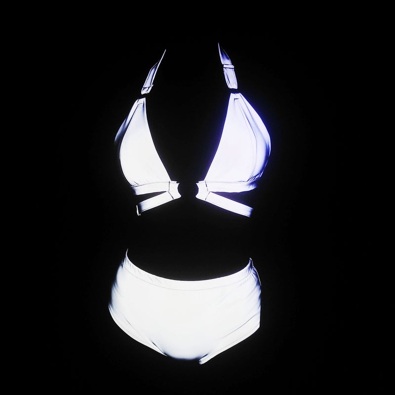 Ring Strap Colorful Reflective Bikini Separates Swimsuit Women'S Colorful Swimwear - Image 1