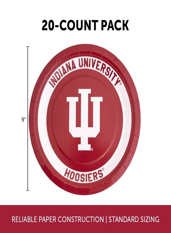 Desert Cactus Indiana University Paper Plates IU Hoosiers 20 Count 9 inch Round Tableware for Tailgates, Graduation, Party and Game Day (Design A) - Image 2
