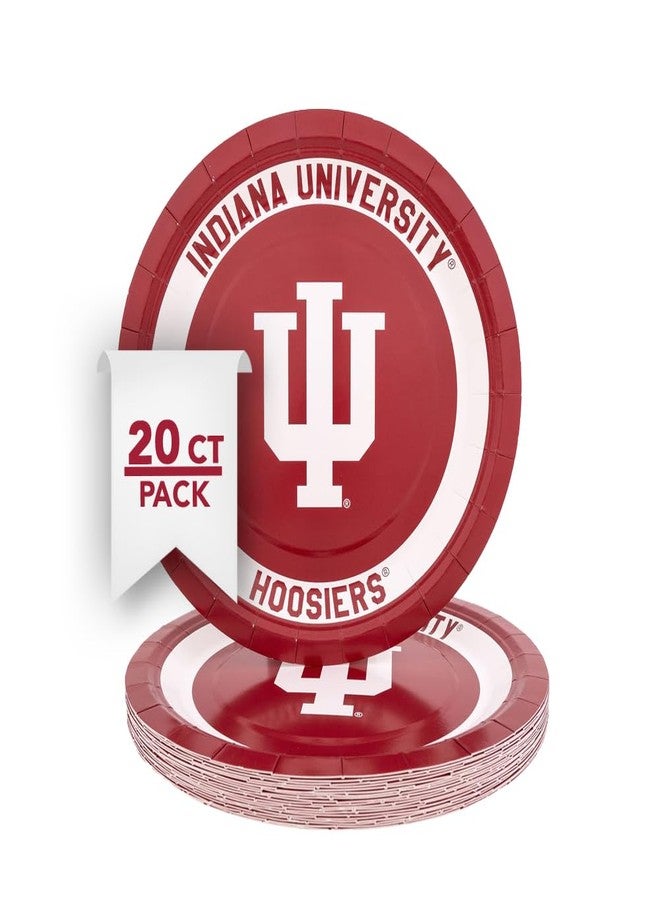 Desert Cactus Indiana University Paper Plates IU Hoosiers 20 Count 9 inch Round Tableware for Tailgates, Graduation, Party and Game Day (Design A) - Image 1