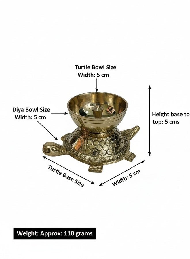 SACCH Handcrafted Brass Turtle Diya for Puja, Good Luck & Prosperity – Traditional Kachua Deep for Mandir, Vastu, Home Decor, Wealth & Spiritual Gifting – Polished Gold Finish, Small Size (115g) - Image 5