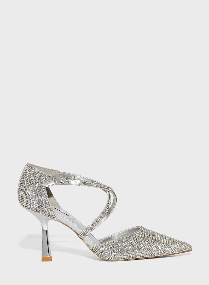 Dune LONDON Crystalled Hotfix Perspex High Heel Pumps