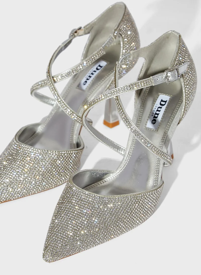 Dune LONDON Crystalled Hotfix Perspex High Heel Pumps