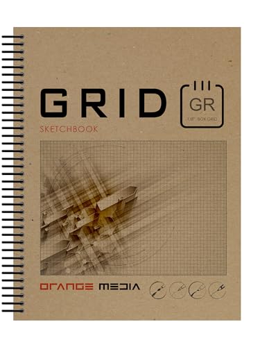 Design Ideation Grid Sketchbook Spiral Bound Journal Style Sketchbook for Pencil Ink Marker Charcoal and Watercolor Paints Art Design and Education 85 x 11 1 - Image 1