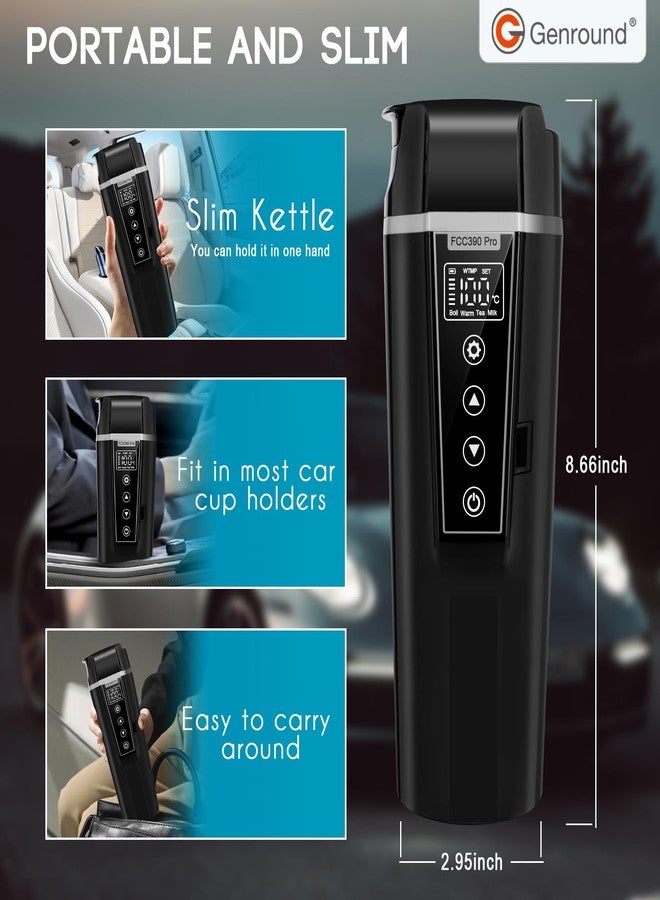 Genround Car Electric Kettle,Electric Heated Travel Mug,400ml Portable Water Boiler Heated Mug,40-100℃ Temperature Adjustable,Car Coffee Warmer Car Heating Cup - Image 5