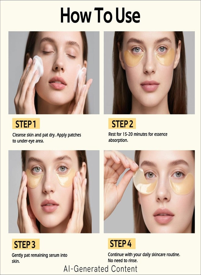 dewyhour Avocado & Gold Hydrogel Eye Mask Set - Collagen Under Eye Patches to Reduce Puffiness, Dark Circles & Wrinkles | Korean Skincare Treatment for Firming, Hydration - Image 3