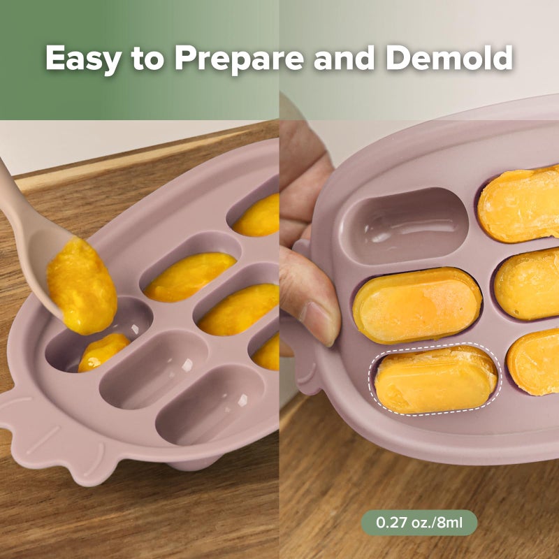 Haakaa Baby Popsicle Mold - Baby Food Maker & Breastmilk Teething Freezer Tray - BPA Free Silicone-Pink - Image 5