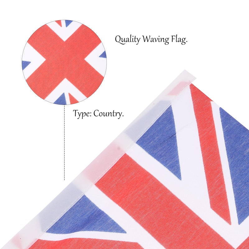 Union Jack Hand Waving Flags 50 Pack Polyester 8x6 Inch 12 Inch Stick For Festival - Image 5
