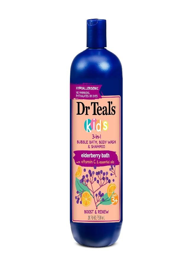Dr Teal's Dr Teal's Kids 3 in 1 Elderberry Bubble Bath, Body Wash & Shampoo with Vitamin C & Essential Oils 20 fl oz (Packaging May Vary)  - Image 1