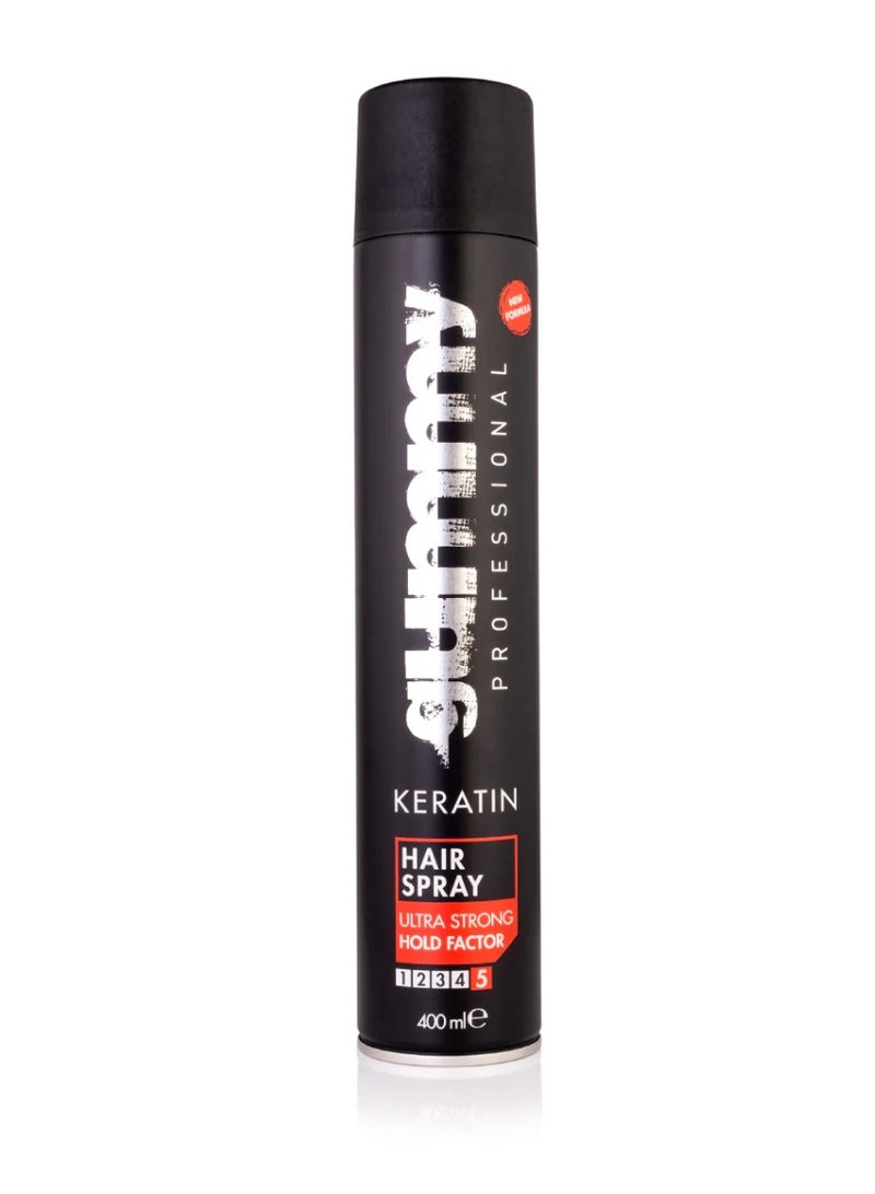 Gummy Professional Keratin Hair Spray Ultra Strong HOLD Factor 400ml