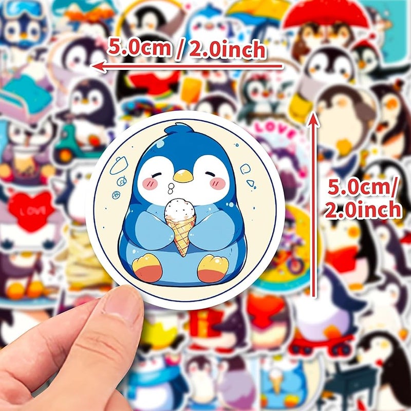 Qitiieli 100 PCS Penguin Stickers, Cute Animal Decoration Vinyl Waterproof Sticker for Water Bottle Laptop Guitar Phone Skateboard, Kids Gifts, 2025 Friend Penguin Decor, for Teen Childrens Girls - Image 4