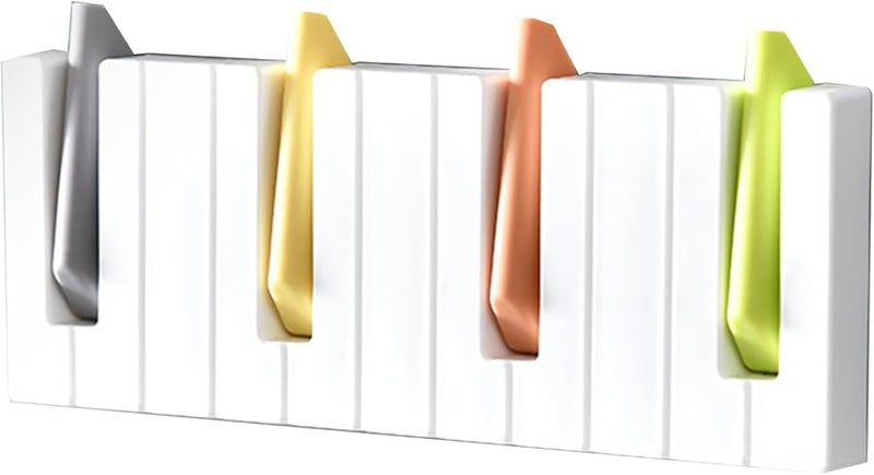 Piano Key Wall Hook Creative Space Saving Coat Hanger Rack Plastic 5kg Load - Image 5