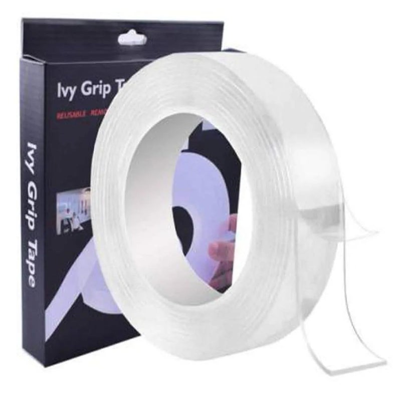 GTC GTC® Ivy Grip Tape Strong Removable Washable and Anti Slip Double Sided Transparent Tape 1mm Thikness (429-31) (3 Meter) 12x12x3 CM  - Image 1