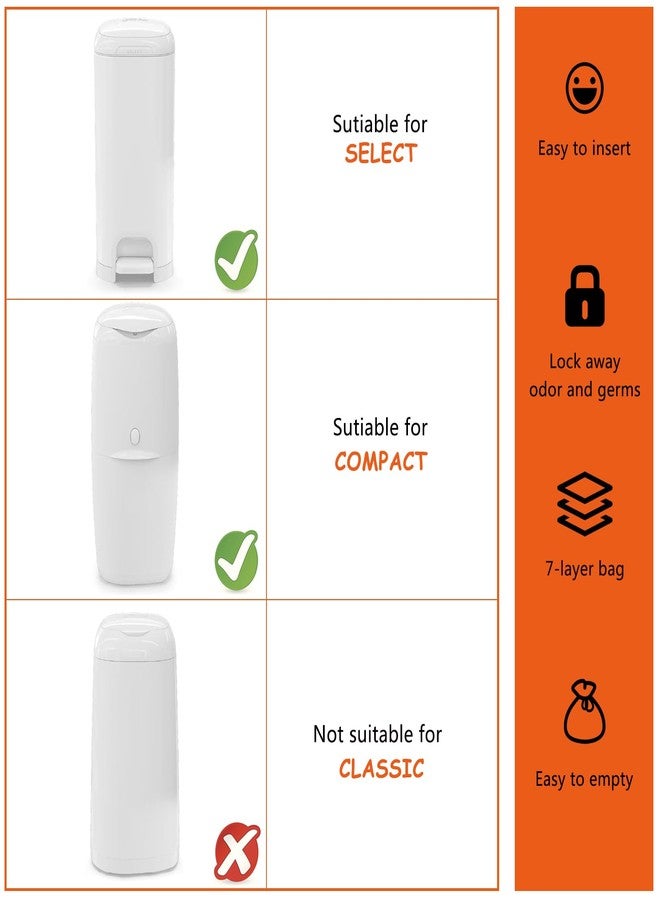 AYKEME Jumbo Square Refills Disposal Bags Compatible with Diaper Genie Compact & Select Pails (Not Fit Classic),Hold Up to 810 Newborn-Sized Diapers Per Refill(3 Pack) - Image 3