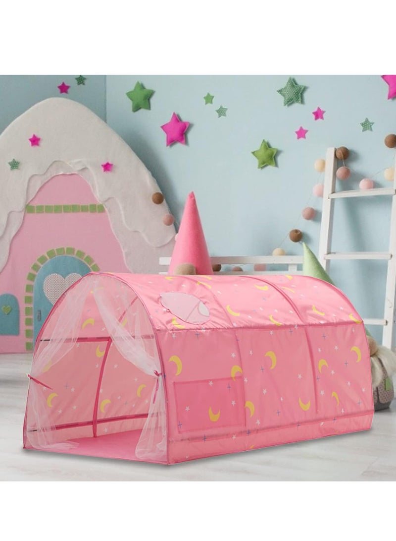 ماكدو خيمة نوم للأطفال الصغار، خيمة أطفال منبثقة، خيمة أطفال منبثقة، بيت لعب داخلي، خيمة سرير أطفال مع ستائر شبكية، نوافذ شبكية مسامية، خيط خياطة مزدوج لتزيين غرفة النوم - Image 2