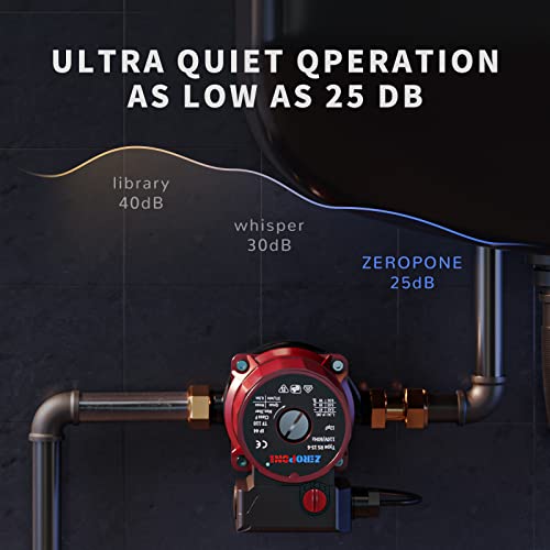 ZeroPone Recirculating Pump, 93W Water Circulator Circulating Pump NPT 3/4" w/NPT 1/2" Adapter, 15-6C 3-speed Control Recirculation for Electric Water Heater System - Image 4