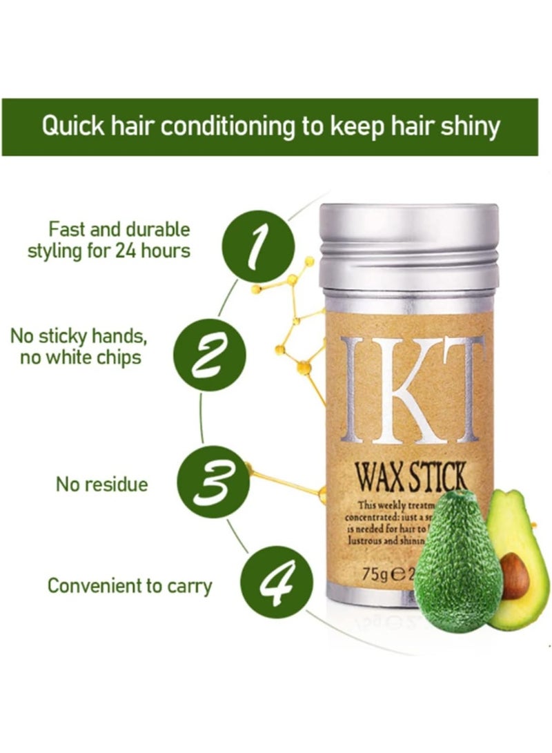 IKT Hair Wax Stick for Flyaways - Hair Bun Maker and Smoothing Pomade 75g - Image 3
