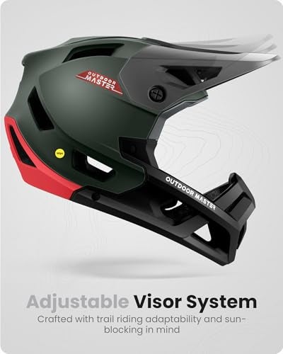 OutdoorMaster MIPS Full Face Mountain Bike Helmet for Men & Women - Two Removable Chin Pad, Ventilation Lightweight - Racing Downhill DH BMX MTB Helmet - Image 3