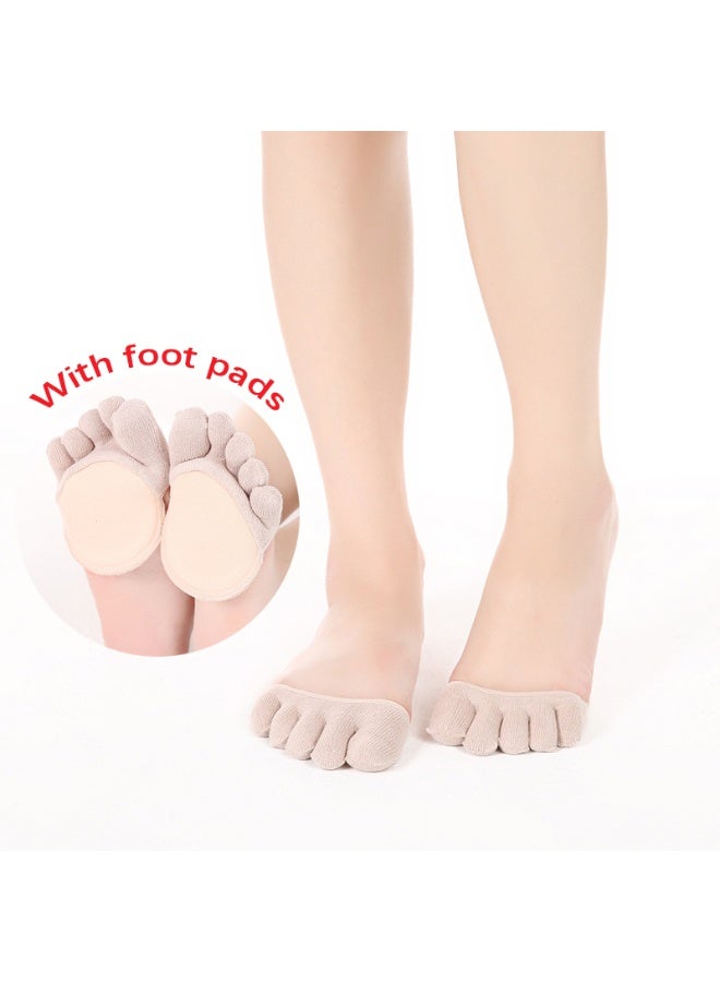 3 Pairs Toe Topper Socks No Show Liner Socks Women Finger Half Socks Non Slip Invisible Separated Socks for High Heels Sandals Sling - Image 4