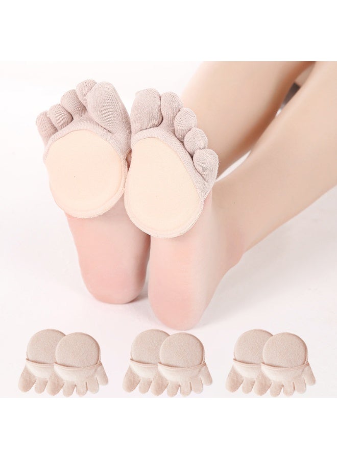 3 Pairs Toe Topper Socks No Show Liner Socks Women Finger Half Socks Non Slip Invisible Separated Socks for High Heels Sandals Sling - Image 2