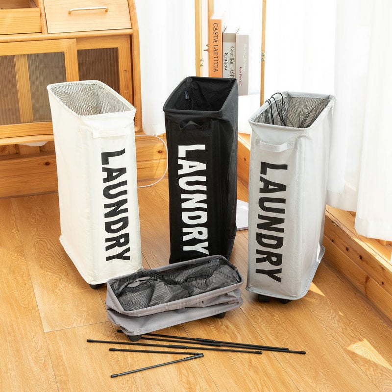 Simple Oxford Cloth Dirty Clothes Basket With Pulley Modern Fabric Storage Basket Toy Dirty Clothes Storage Basket Folding - Image 2