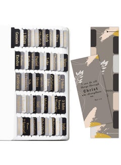 Bcabo Gold Foil Bible Tabs For Men And Women Gold Foil Letters Minimalist Laminated Catholic Bible Index Tabs 80 Book Tabs + 20 Blank Tabs Easy To Apply And Read Bible Journaling Tabs  - Image 1